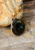 Boho Necklace, Labradorite and Gold Chain Rosie
